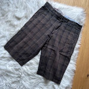 Volcom Plaid Shorts - Size 33 - Brown